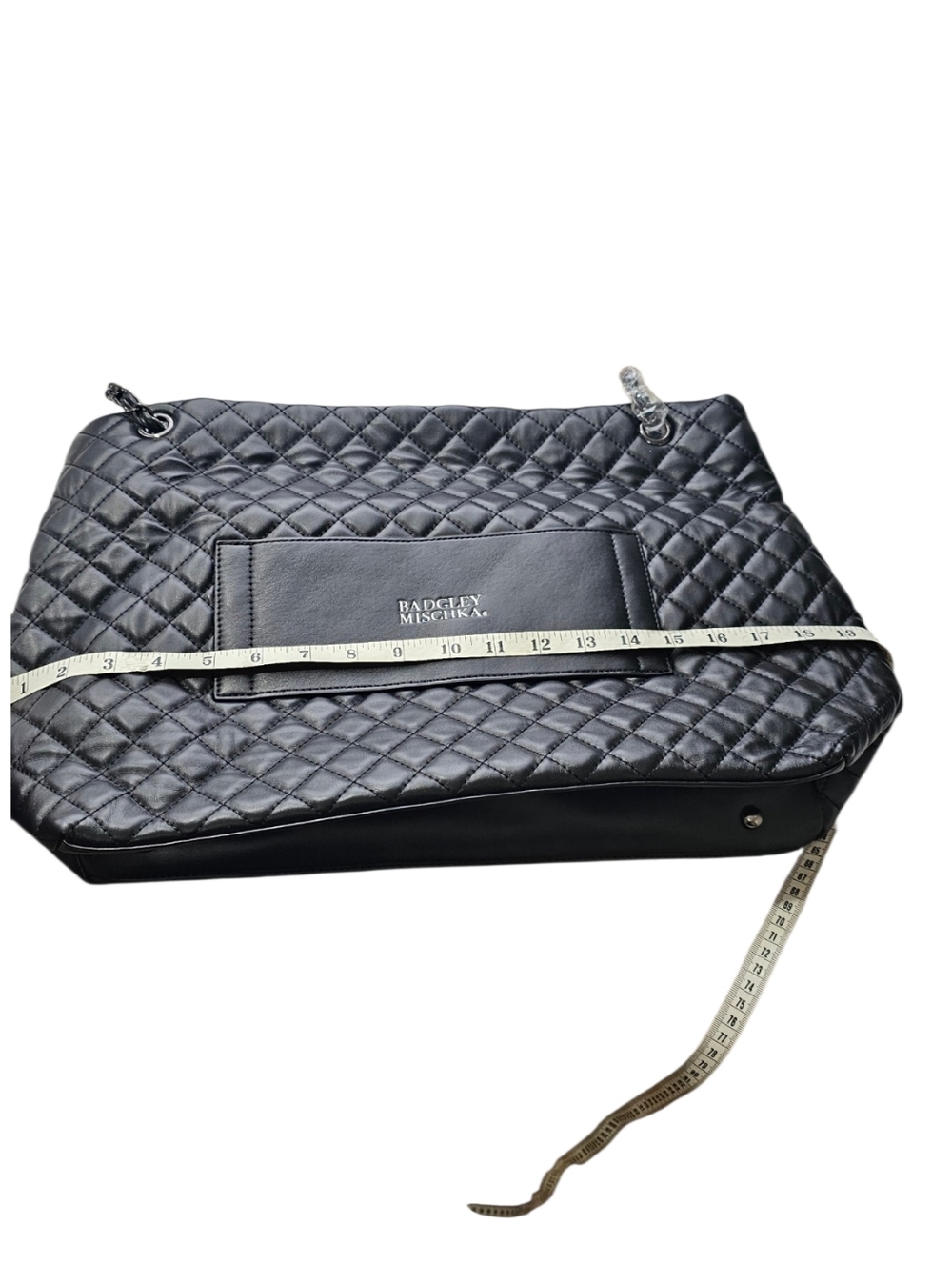 Badgley Mischka Black Quilted Large Tote/ Shoulder Bag NWOT - Picture 9 of 10